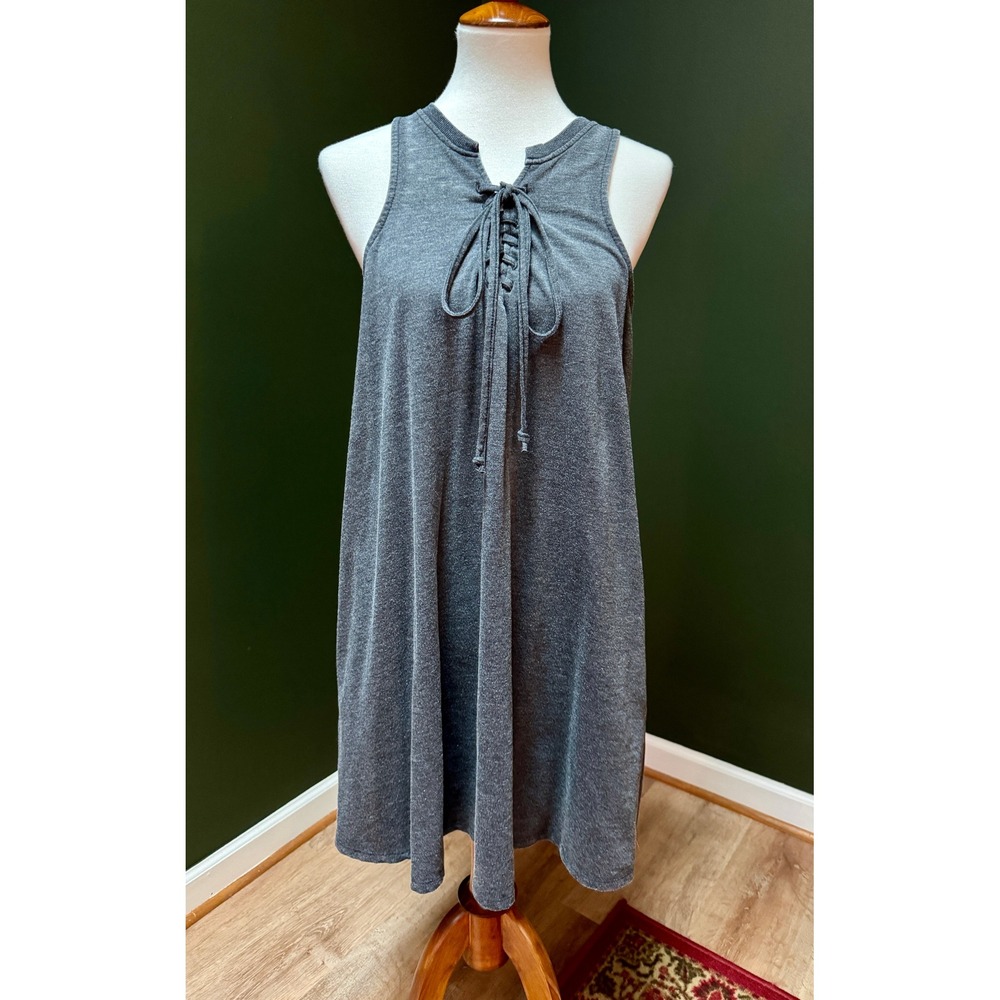Z Supply Gray Sleeveless Tie Front Tank‎ Dress Women's Size L